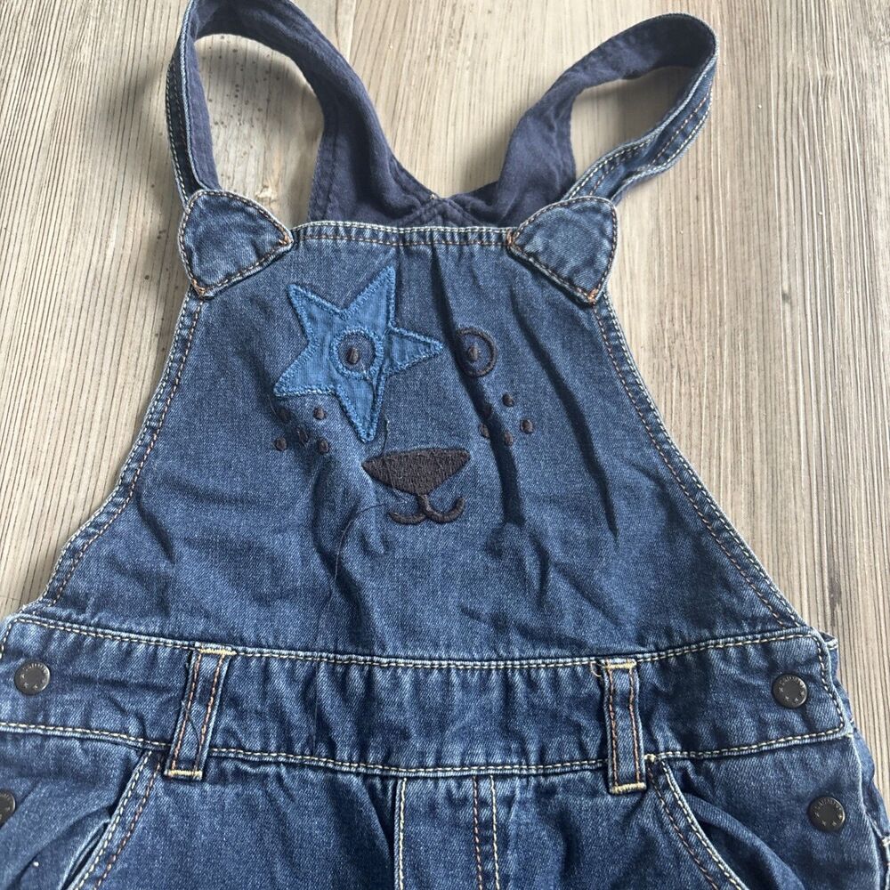 Vintage Catimini "Baby Bear" French Designer Denim Jean Overalls 18 Months